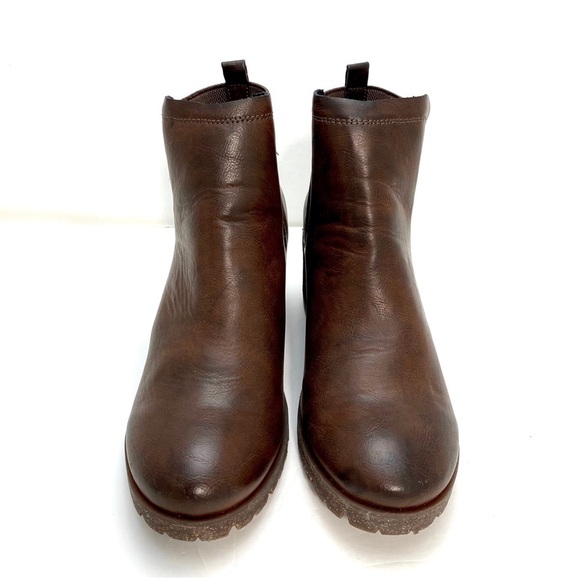 KORKS Elsie Ankle Chunky Heel Booties in Brown Size 10 - Picture 2 of 14